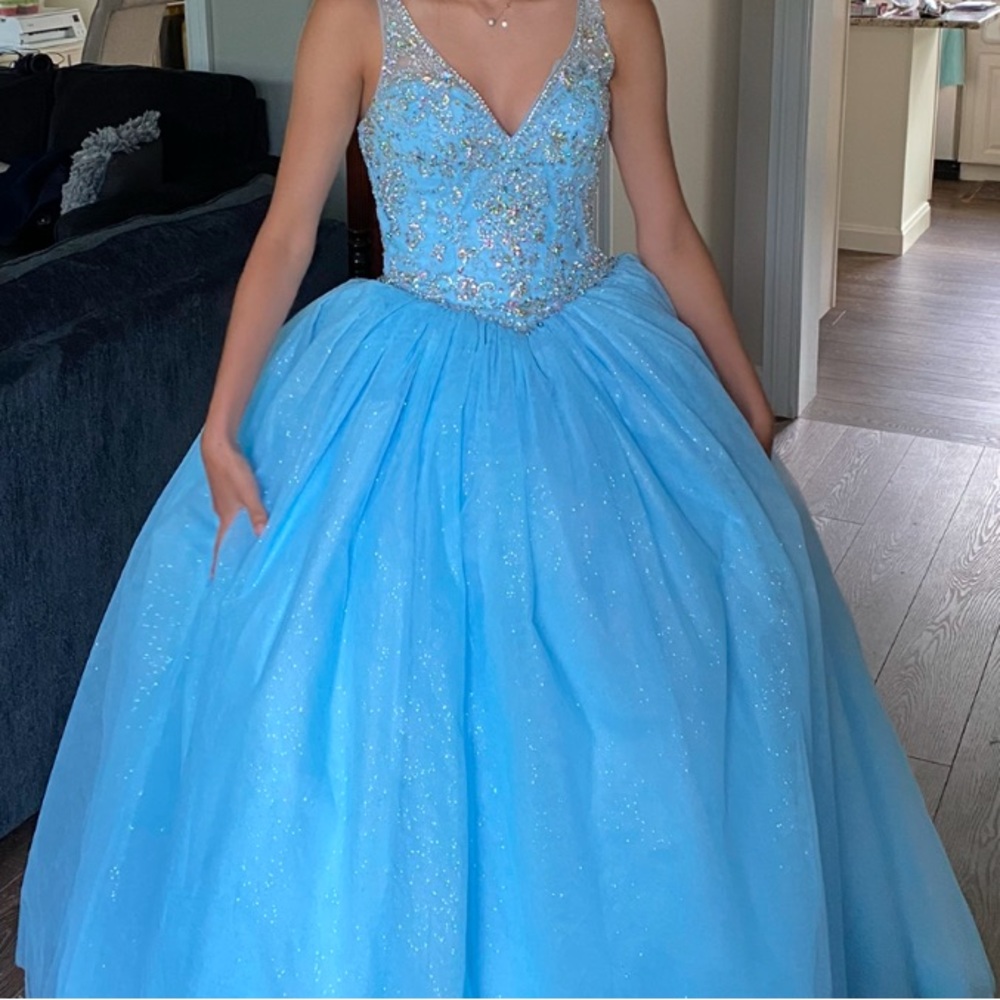 Elegant Blue Ball Gown Dress